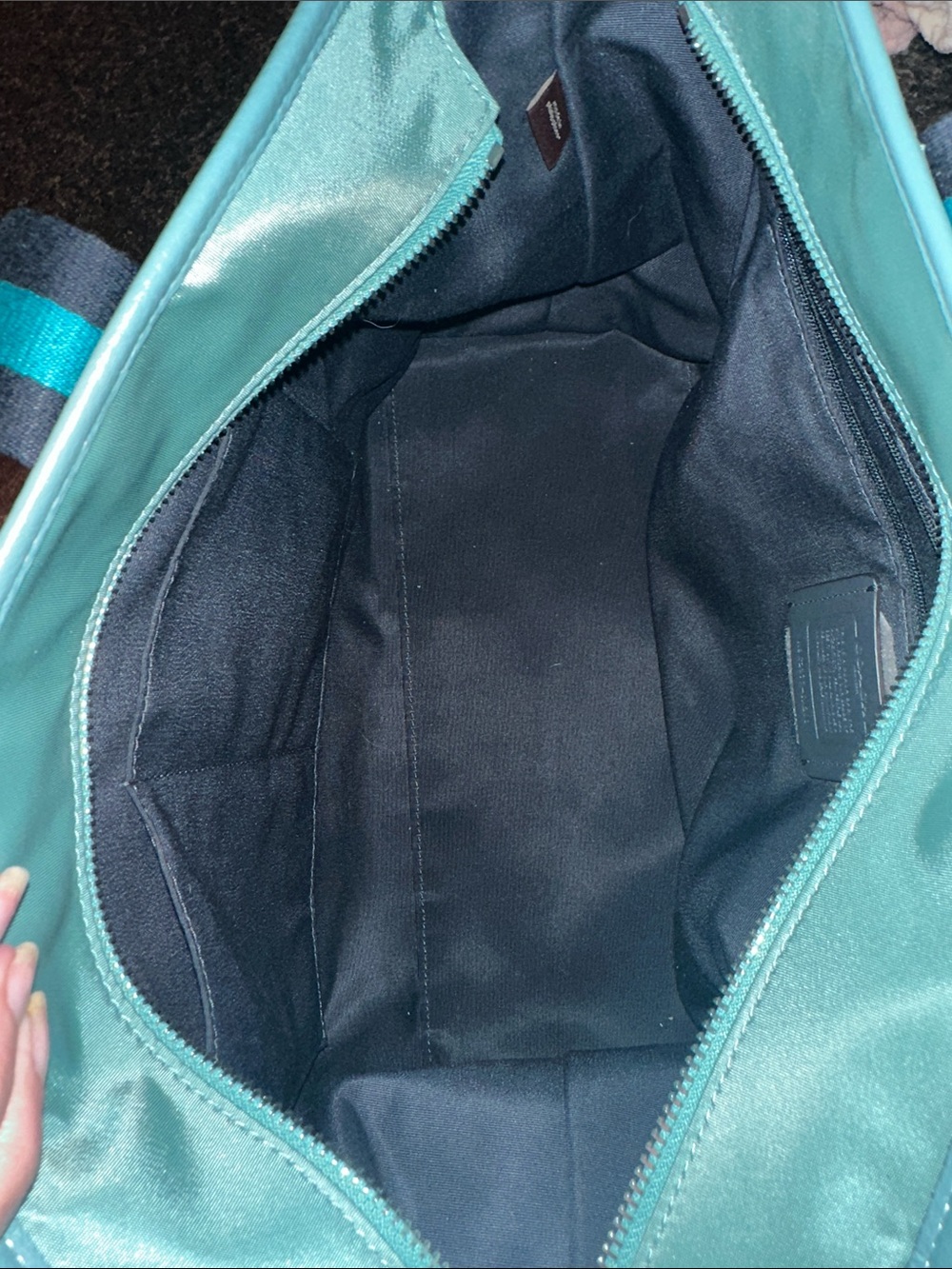 Coach Ellis Teal and Navy Nylon Tote CA208 - Picture 11 of 16